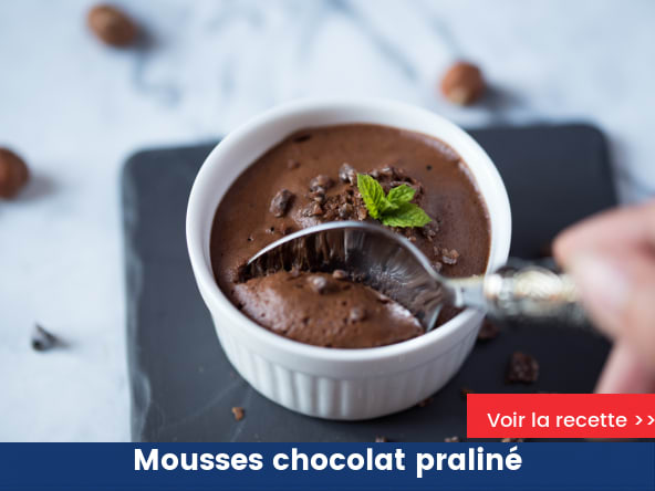 Mousses chocolat praliné